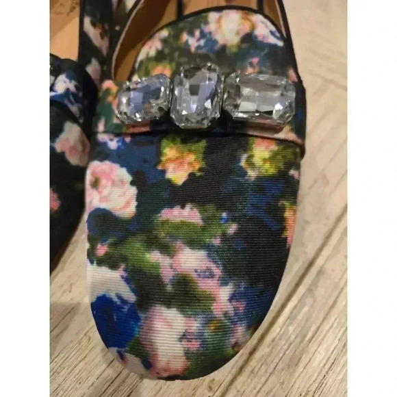 Seychelles Women's Floral Loafers 10 Multicolor Rhinestone Accent Cottagecore - Picture 1 of 12
